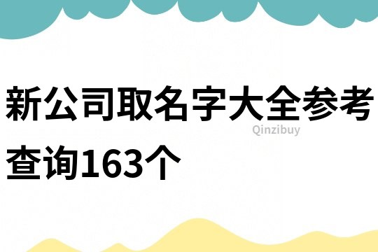 新公司取名字大全参考查询163个