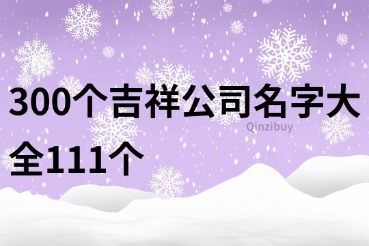 300个吉祥公司名字大全111个