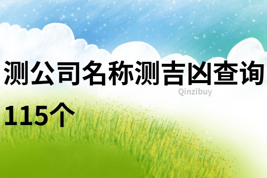 测公司名称测吉凶查询115个