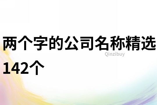 两个字的公司名称精选142个