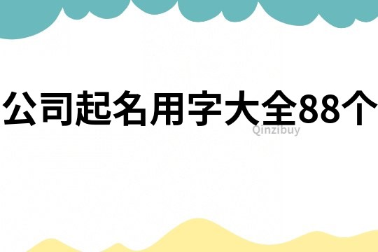 公司起名用字大全88个