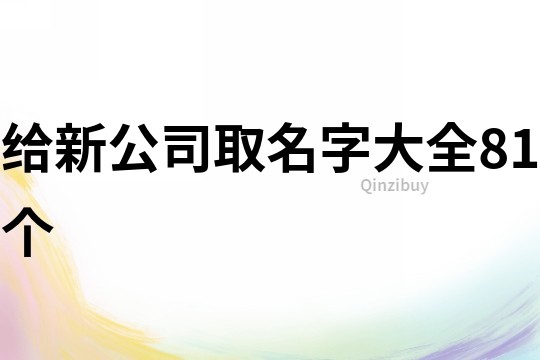 给新公司取名字大全81个