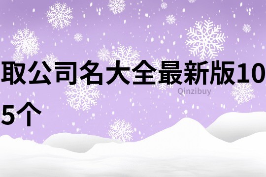 取公司名大全最新版105个