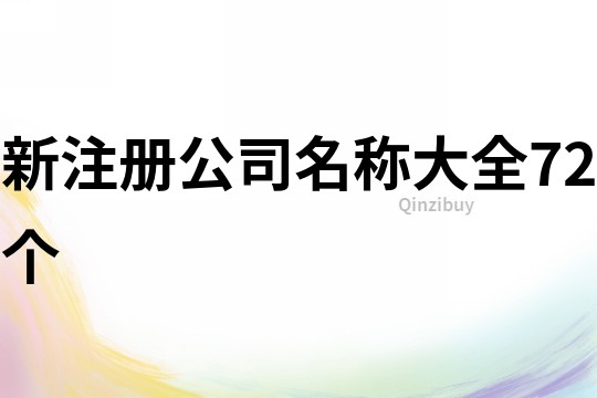 新注册公司名称大全72个