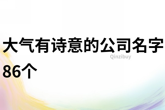 大气有诗意的公司名字86个