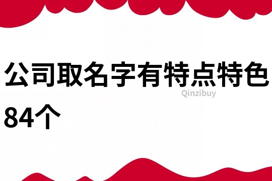 公司取名字有特点特色84个