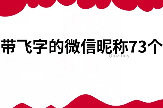 带飞字的微信昵称73个