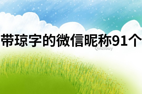 带琼字的微信昵称91个