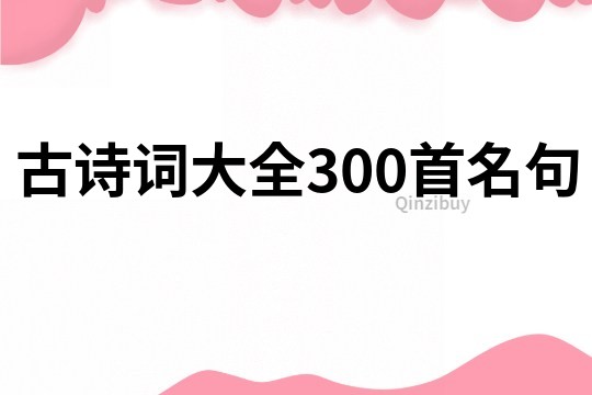 古诗词大全300首名句