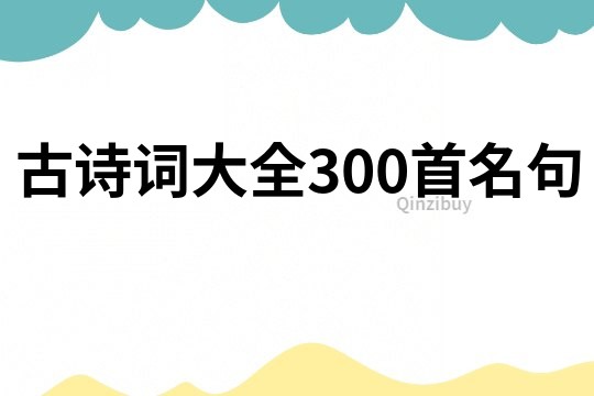 古诗词大全300首名句