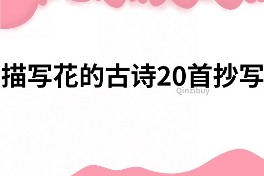 描写花的古诗20首抄写