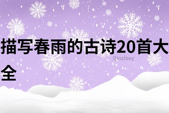 描写春雨的古诗20首大全