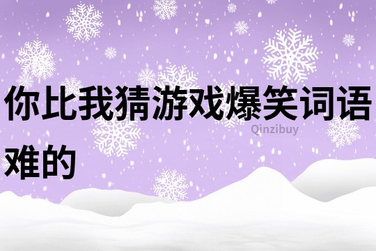 你比我猜游戏爆笑词语难的