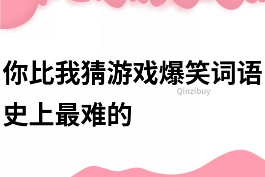 你比我猜游戏爆笑词语史上最难的