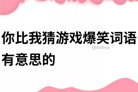 你比我猜游戏爆笑词语有意思的