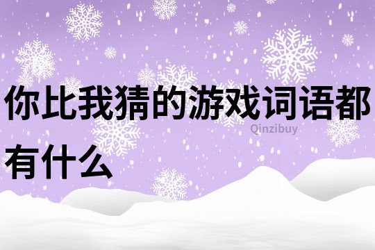 你比我猜的游戏词语都有什么