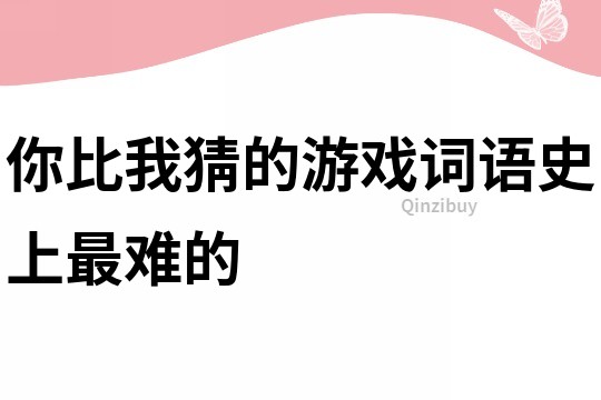 你比我猜的游戏词语史上最难的