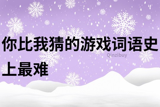 你比我猜的游戏词语史上最难