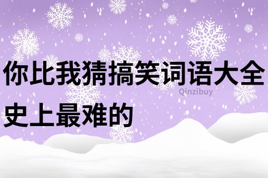 你比我猜搞笑词语大全史上最难的