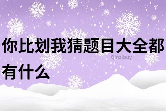 你比划我猜题目大全都有什么