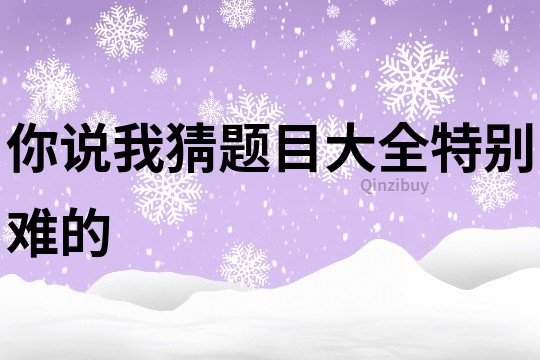 你说我猜题目大全特别难的