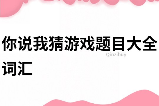 你说我猜游戏题目大全词汇