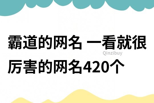 霸道的网名 一看就很厉害的网名420个