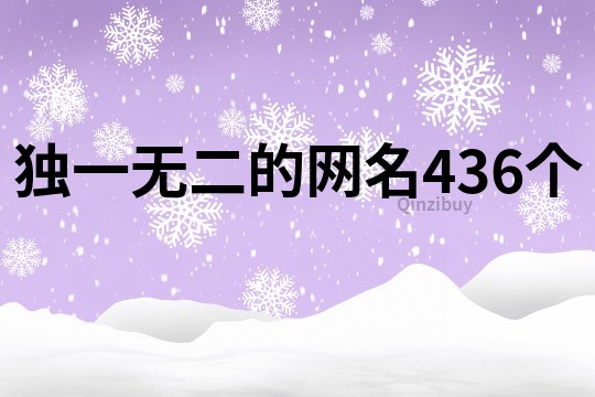 独一无二的网名436个