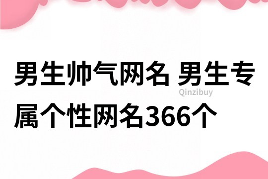 男生帅气网名 男生专属个性网名366个