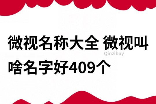 微视名称大全 微视叫啥名字好409个