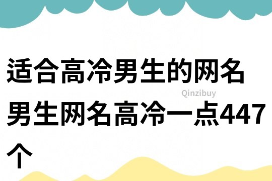 适合高冷男生的网名 男生网名高冷一点447个