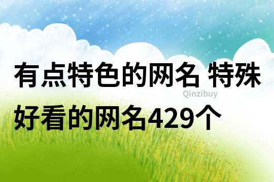 有点特色的网名 特殊好看的网名429个