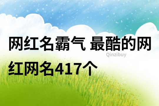 网红名霸气 最酷的网红网名417个