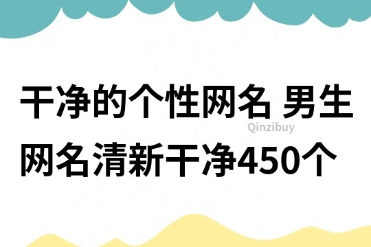 干净的个性网名 男生网名清新干净450个