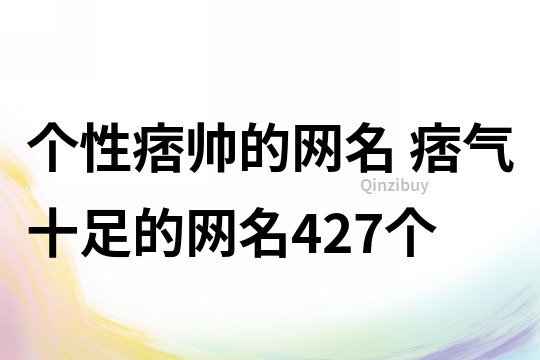 个性痞帅的网名 痞气十足的网名427个