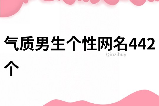 气质男生个性网名442个