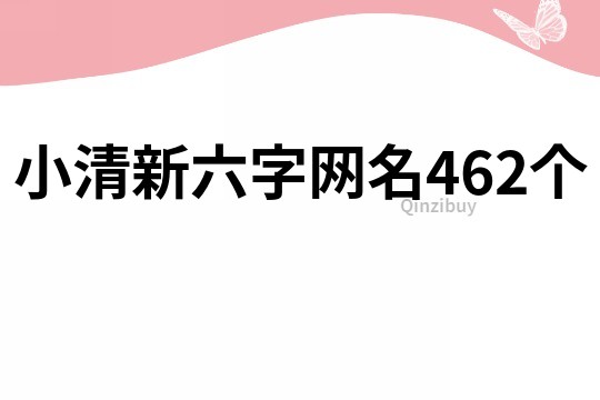 小清新六字网名462个