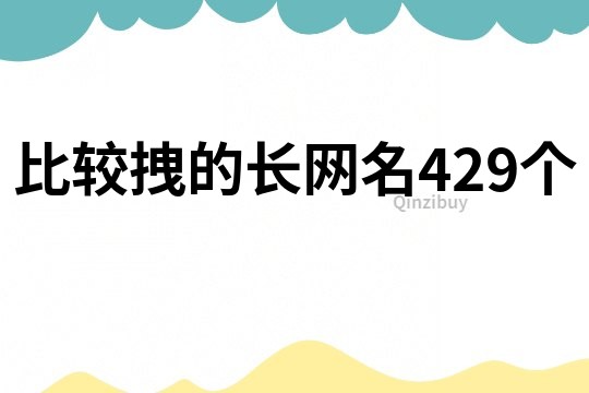 比较拽的长网名429个