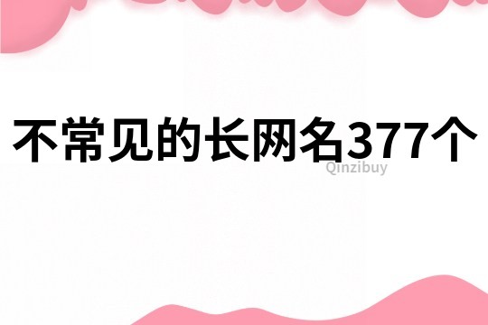 不常见的长网名377个