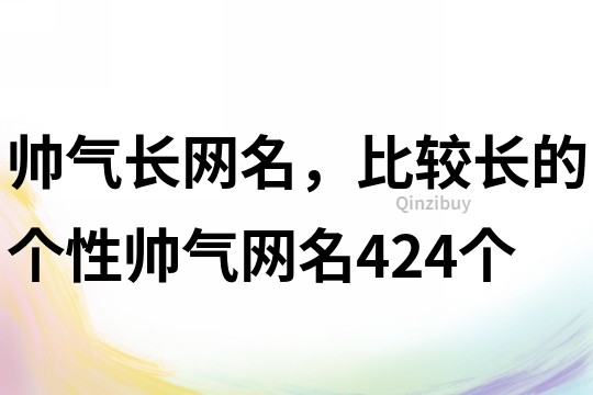 帅气长网名，比较长的个性帅气网名424个