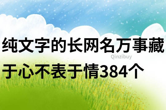 纯文字的长网名：万事藏于心不表于情384个