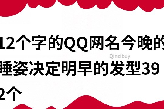 12个字的QQ网名：今晚的睡姿决定明早的发型392个