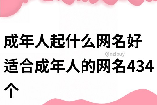 成年人起什么网名好 适合成年人的网名434个