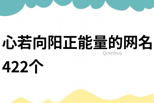 心若向阳正能量的网名422个