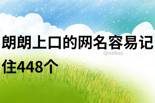 朗朗上口的网名容易记住448个