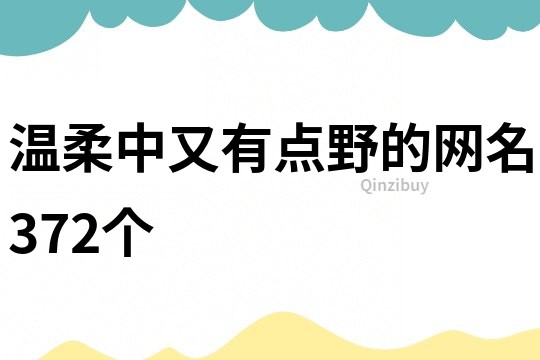 温柔中又有点野的网名372个