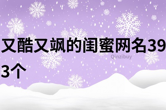 又酷又飒的闺蜜网名393个