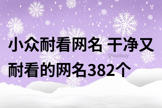 小众耐看网名 干净又耐看的网名382个