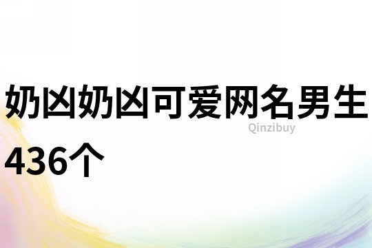 奶凶奶凶可爱网名男生436个