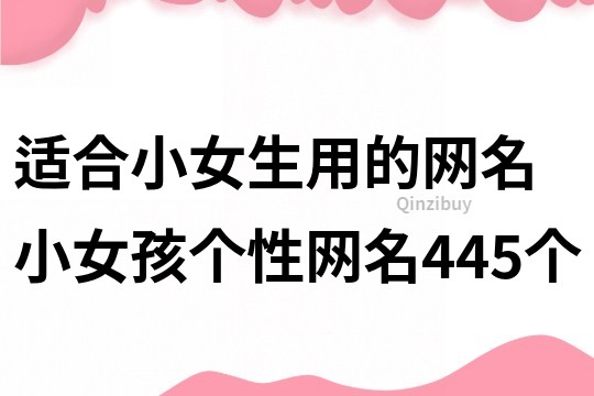 适合小女生用的网名 小女孩个性网名445个